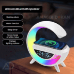 G Shape Bluetooth Multifunctional Led Wireless Charging Speaker and Clock - Image 5