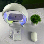 O Shape Bluetooth Multifunctional Led Wireless Charging Speaker and Clock - Image 7