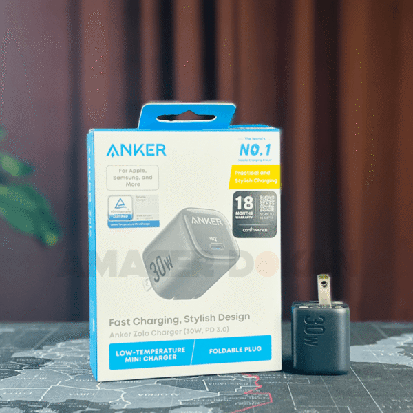 ANKER Zolo Charger (30W, PD 3.0) Foldable Plug Charger